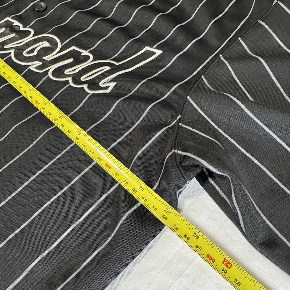 Diamond Supply Co Baseball Jersey Men's Medium Black Pinstripe 98 Button Up - Picture 6 of 7
